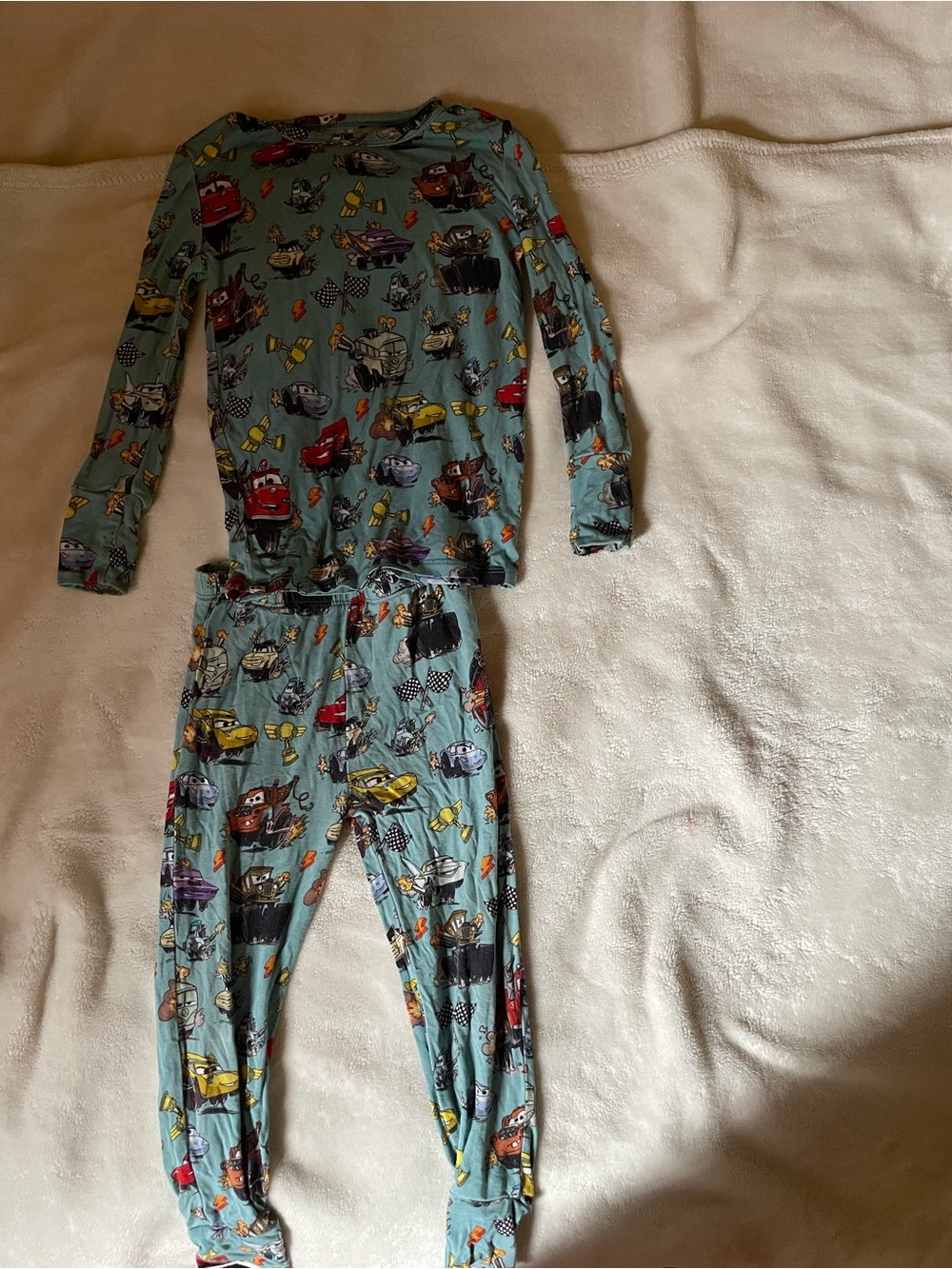 Posh Peanut Blue Cars Print Kids Pajama Set